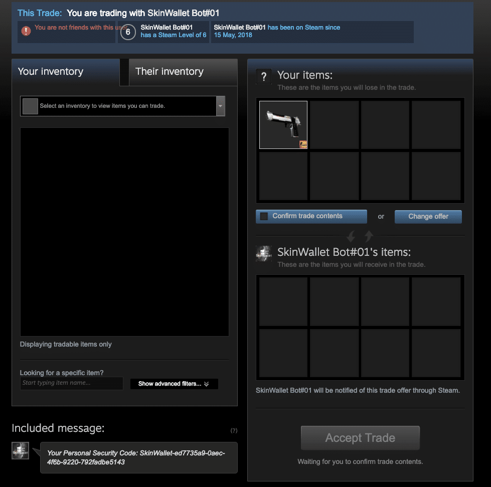 steam trade ongoing