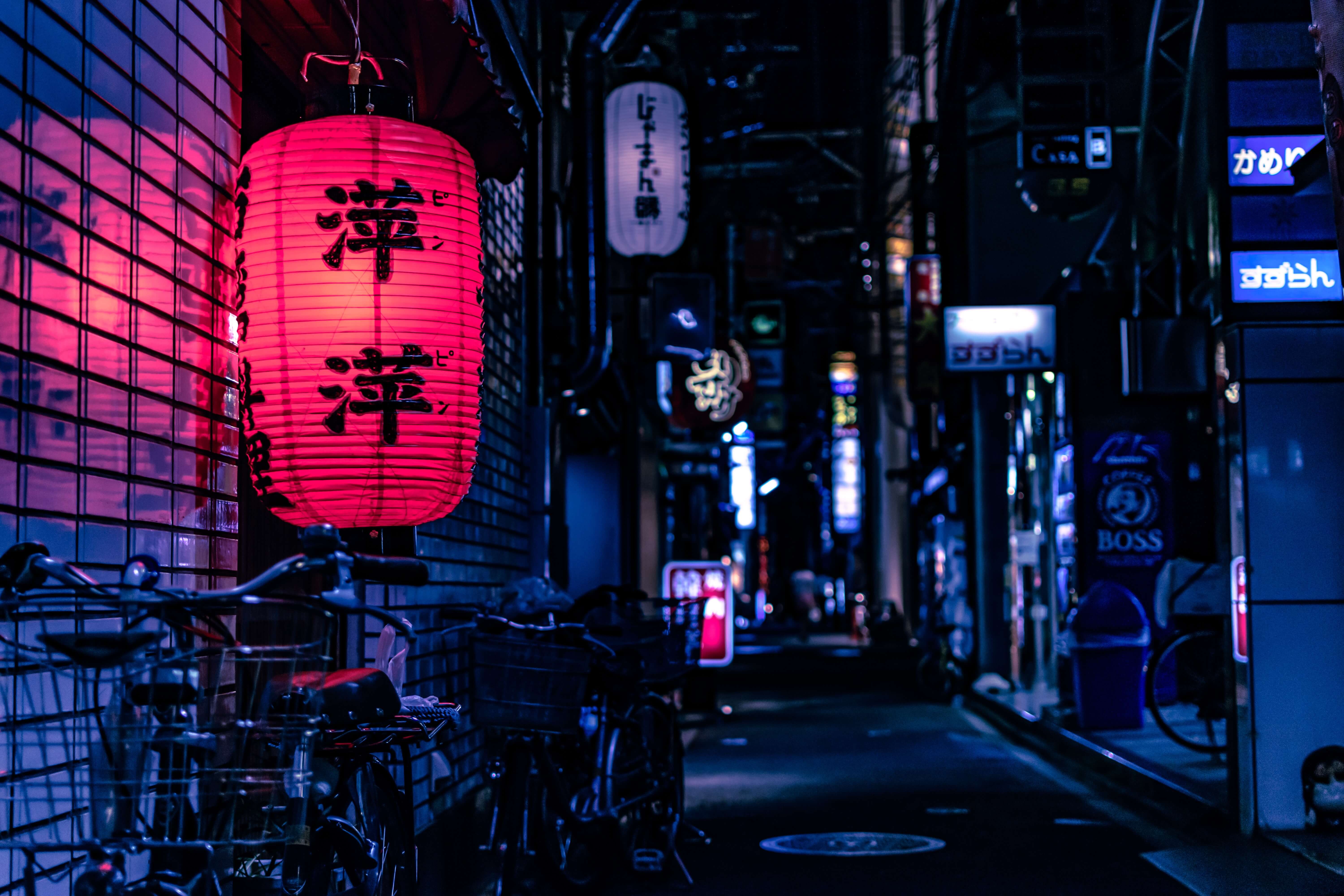 night in japan lantern street