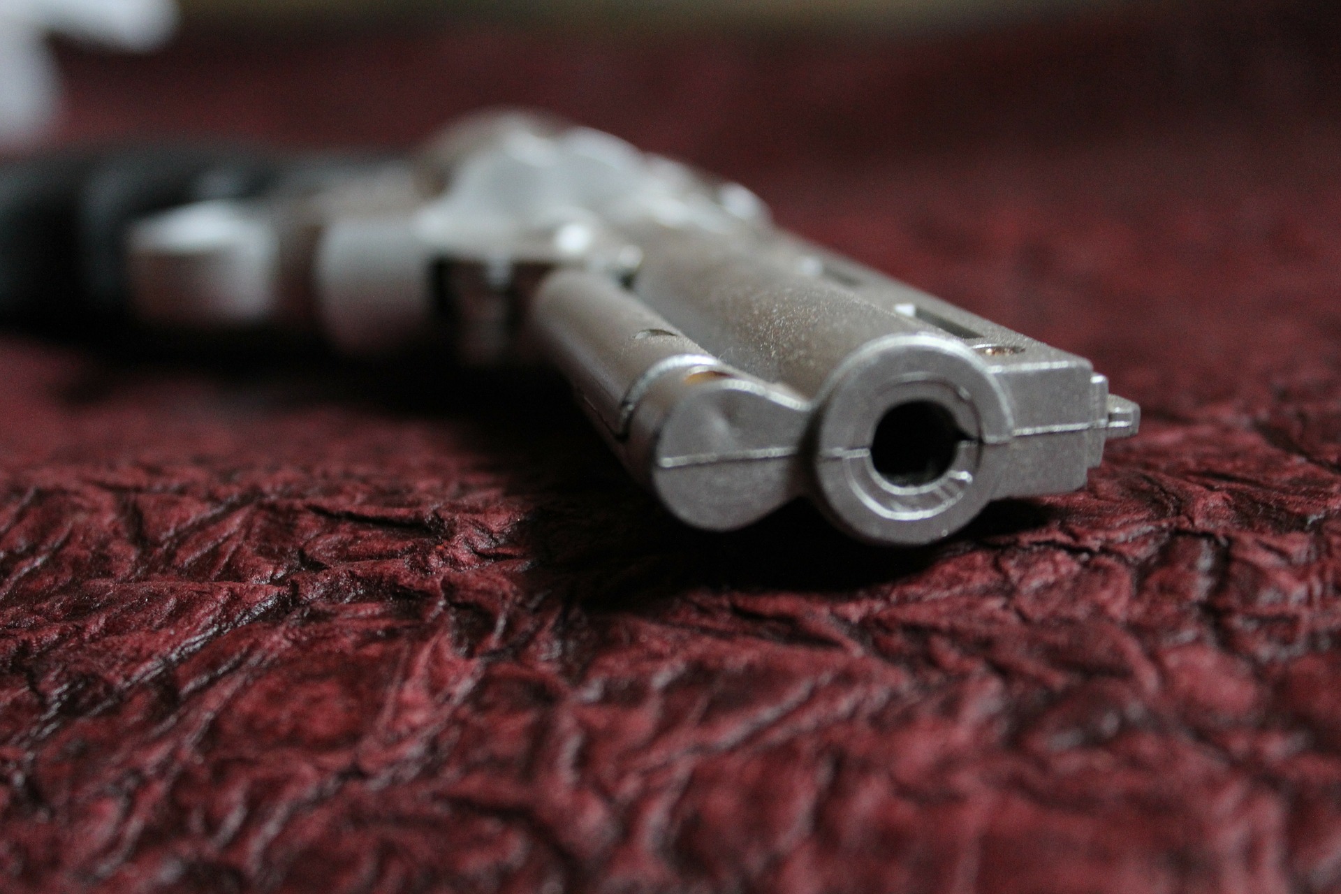 revolver lying on side long barrel